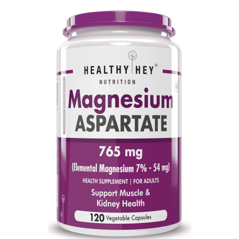 Magnesium Aspartate,Support Muscle & Kidney Health -120 Veg Capsules