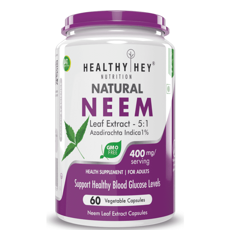 Neem Leaf Extract - Supports Healthy Blood Glucose Levels - 60 Veg Capsules