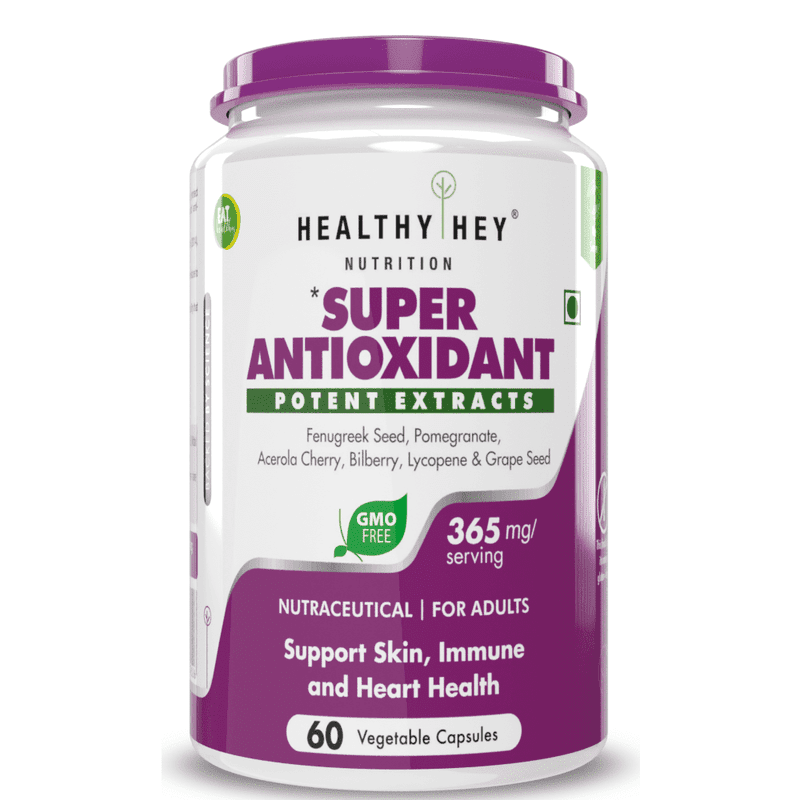 Super Antioxidant Potent Extracts, Support skin, Immune & Heart Health - 60 Veg Capsules
