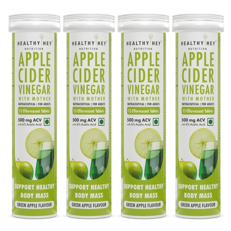 Apple Cider Vinegar with Mother Effervescent Tablets - 500mg - HealthyHey Nutrition