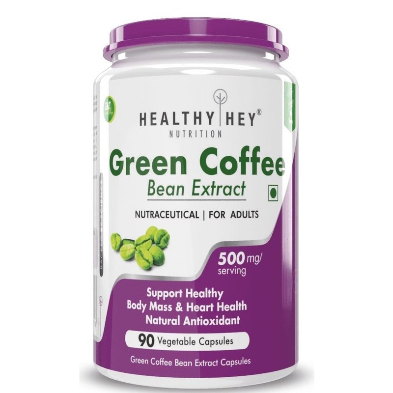 Green Coffee Bean Extract, Support weight wellness & Heart Health 100% Pure with Antioxidants- 70% Chlorogenic Acid, Non-GMO,90 veg Capsules - HealthyHey Nutrition