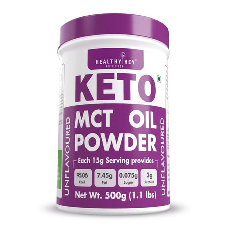Keto MCT Oil Powder 500g - Clean Energy Boost, Non-Dairy Coffee Creamer - HealthyHey Nutrition