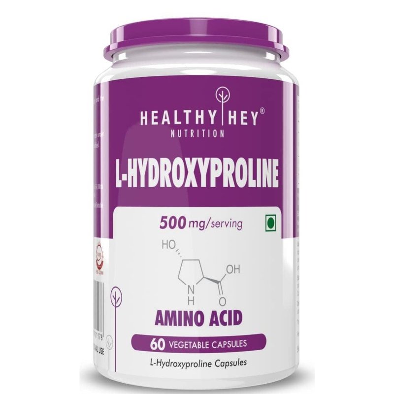 L-Hydroxyproline Aminos - 500mg | 60 Vegetable Capsules - HealthyHey Nutrition