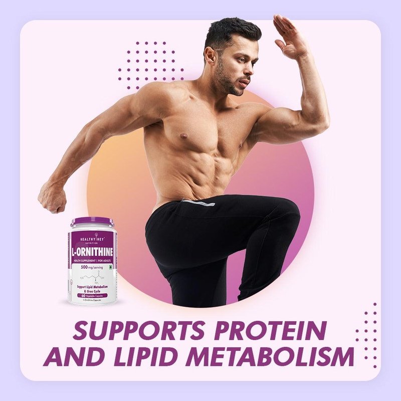 L-Ornithine,Support Lipid Metabolism & urea cycle 60 Veg Capsules - HealthyHey Nutrition