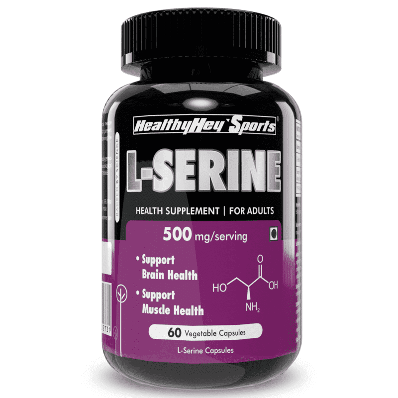 L-Serine 500mg Capsules for Optimal Brain Health - 60 Vegetarian Capsules - HealthyHey Nutrition