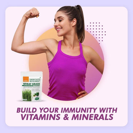 Organic Wheat Grass Powder | Builds Immunity & Detoxify Body | 400 gram - HealthyHey Nutrition