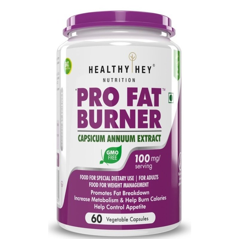 Thermogenic Fat Burner - Premium Weight Loss Supplement with Capsicum Extract - 60 Natural Veggie Diet Pills - HealthyHey Nutrition