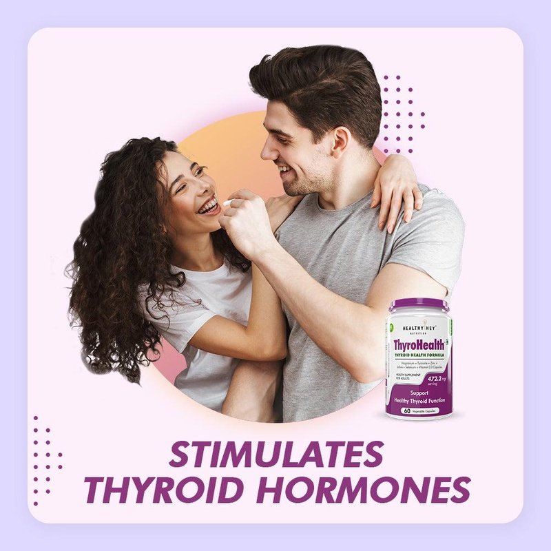 ThyroHealth, Support Healthy Thyroid Function -Thyroid Health Formula - 60 veg Capsules - HealthyHey Nutrition