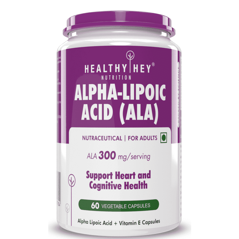 अल्फ़ा लिपोइक एसिड, हृदय और संज्ञानात्मक स्वास्थ्य में सहायता कर सकता है, ग्लूटेन-मुक्त और गैर GMO -ALA, 300 मिलीग्राम प्रति सर्विंग 60 शाकाहारी कैप्सूल 