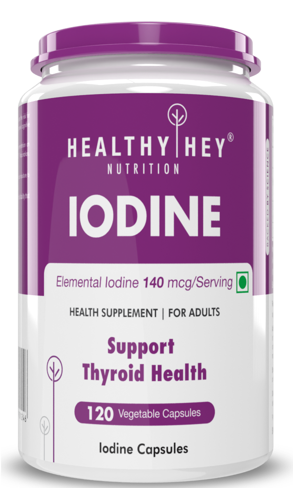 Iodine | Supplement to Support The Thyroid and Maintain Healthy Cellular Metabolism* | 120 Veg Capsules - HealthyHey Nutrition
