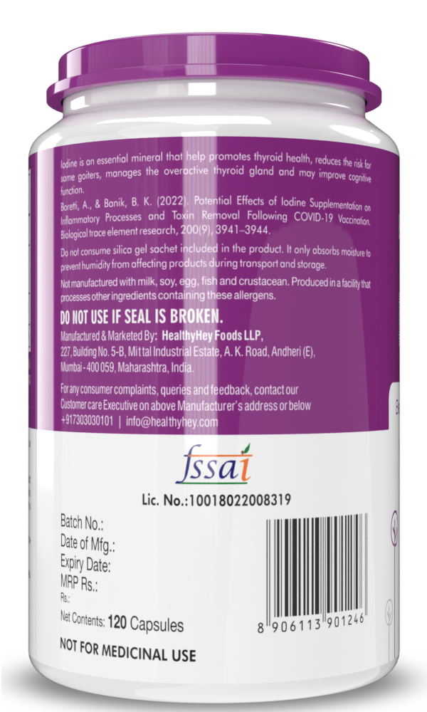 Iodine | Supplement to Support The Thyroid and Maintain Healthy Cellular Metabolism* | 120 Veg Capsules - HealthyHey Nutrition