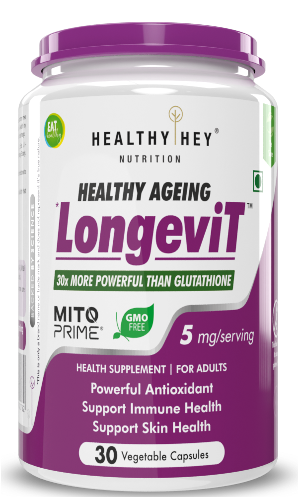LongeviT - MITOPRIME® - Support Skin Health - 30 Vegetable Capsules - HealthyHey Nutrition
