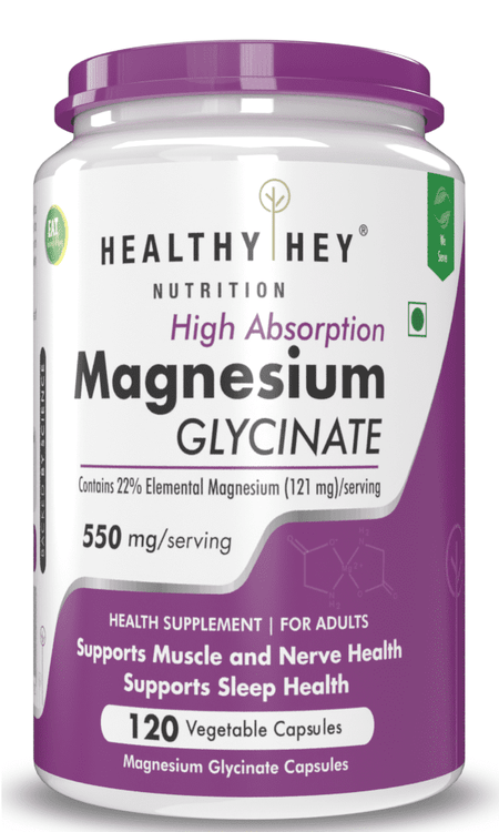 Magnesium Glycinate, High Absorbtion , Sleep Health, Support Muscle & Nerve Health Supplement 550mg - HealthyHey Nutrition