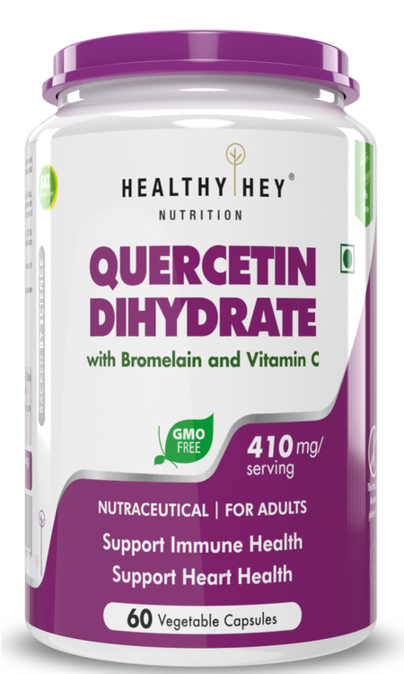 Quercetin Dihydrate with Bromelain and Vitamin C, Support Immune & Support Heart Health -60 Veg Capsules - HealthyHey Nutrition
