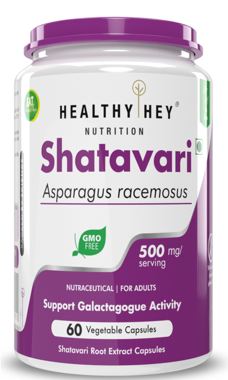 Shatavari (Asparagus Racemosus) - Supports Galactagogue Activity - 60 Veg Capsules - HealthyHey Nutrition