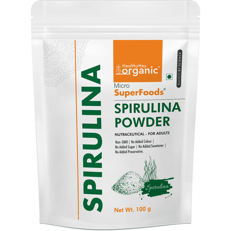 ऑर्गेनिक स्पिरुलिना पाउडर माइक्रो सुपरफूड, प्रोटीन, विटामिन और खनिजों से भरपूर, 100 ग्राम