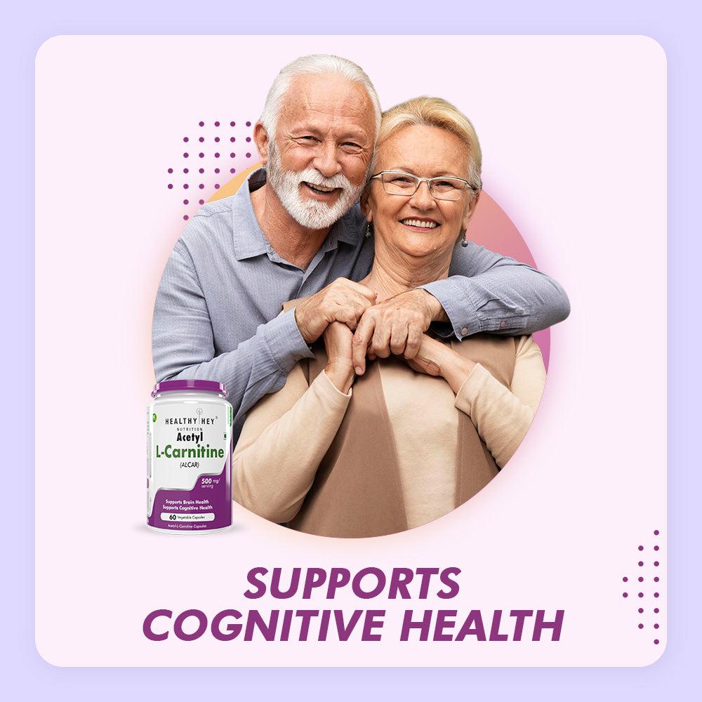 Acetyl L-Carnitine (ALCAR)- Support Brain & Cognitive Health - 60 Veg Capsules - HealthyHey Nutrition