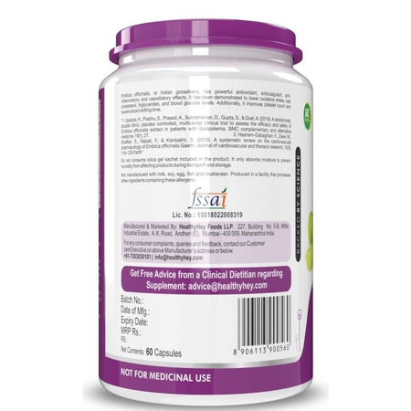 Amla Extract, Natural Antioxidant 900 mg - 60 Veg. Capsules - HealthyHey Nutrition