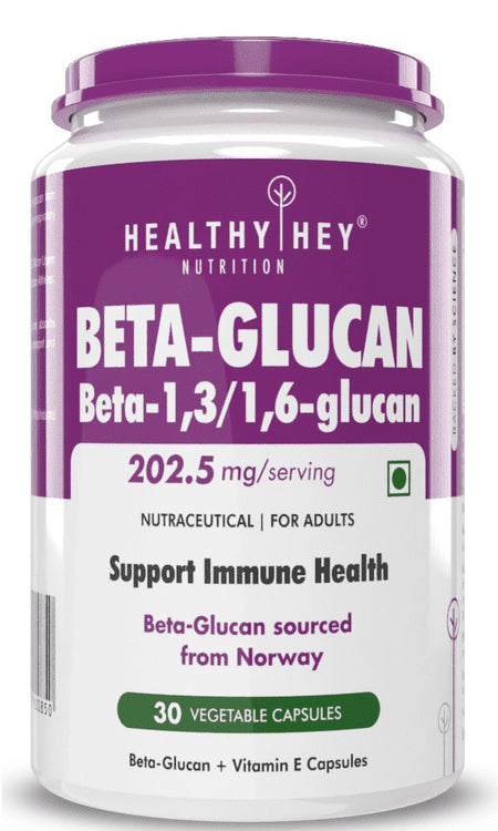 Beta-Glucan Beta-1,3/1,6-glucan - Immunity Enhancer-30 Veg. Capsules - HealthyHey Nutrition