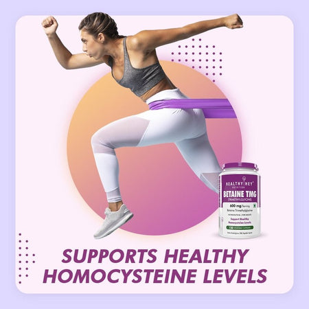 Betaine Trimethylglycine, Support Healthy homocysteine levels (TMG) 600mg - 120 Veg Capsules - HealthyHey Nutrition