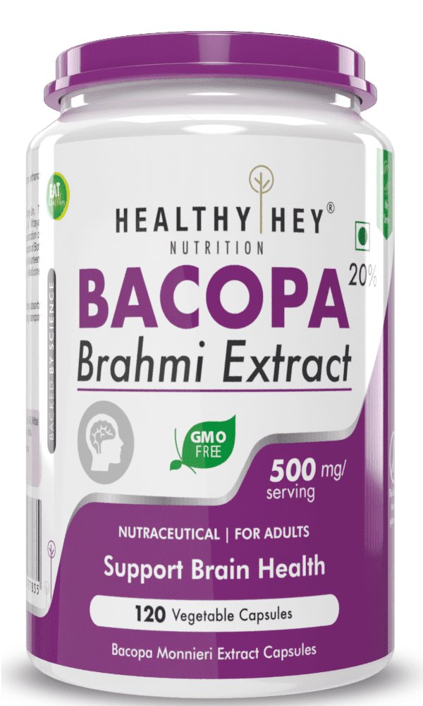 Brahmi - Bacopa Monnieri Support Memory and Brain Health - 120 Veg Capsules - HealthyHey Nutrition