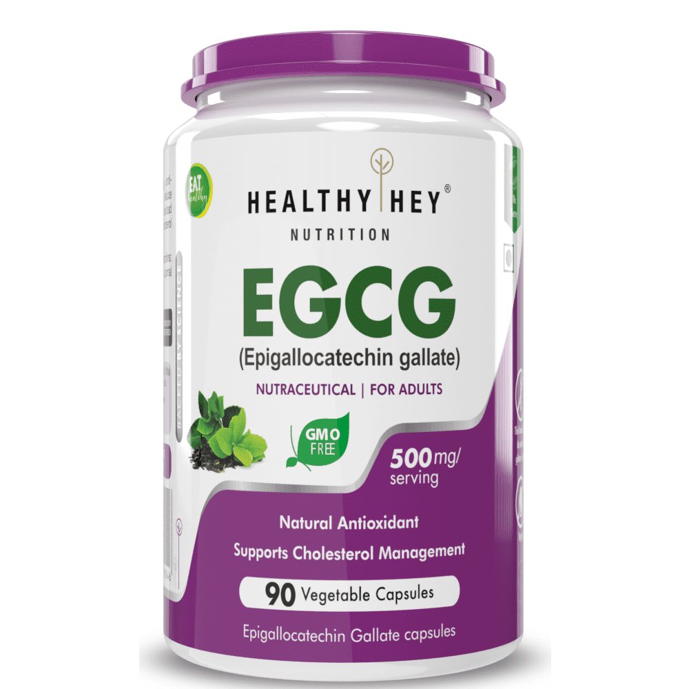 EGCG from Green Tea Extract, Natural Antioxidant supports cholesterol management - EGCG -90 Veg. Capsules - HealthyHey Nutrition