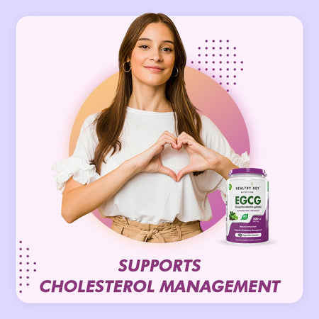 EGCG from Green Tea Extract, Natural Antioxidant supports cholesterol management - EGCG -90 Veg. Capsules - HealthyHey Nutrition