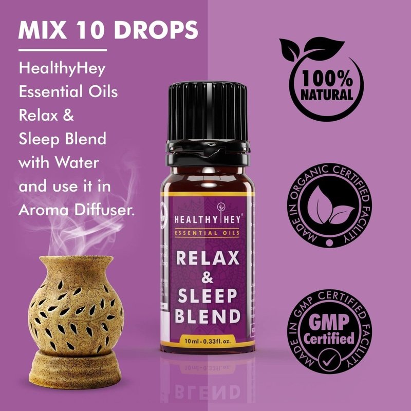 Essential Oils - 100% PureTherapeutic Grade Relax and Sleep Blend Oil- 10ml - HealthyHey Nutrition