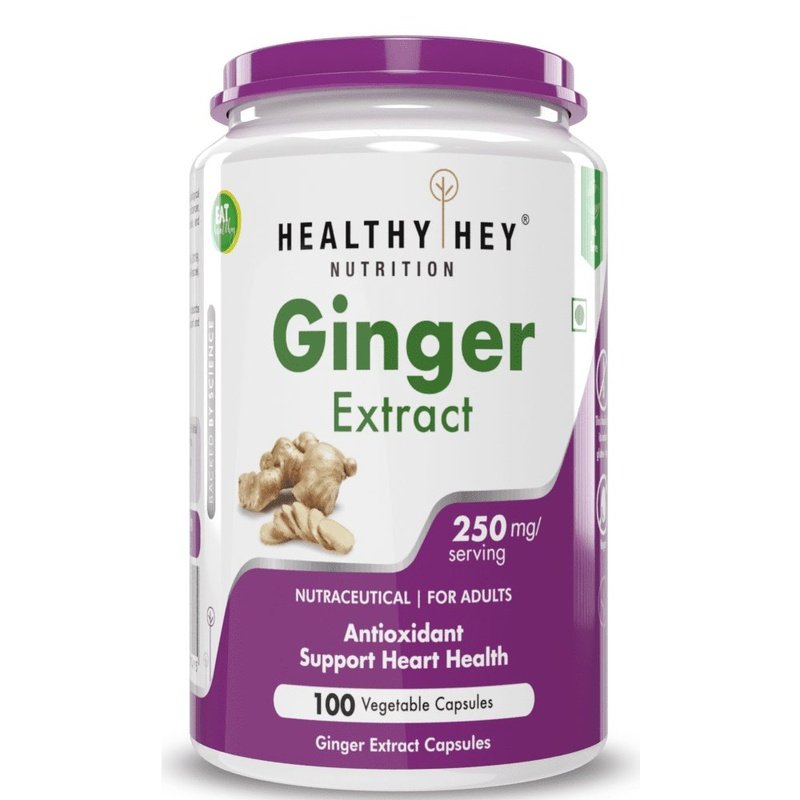 Ginger Extract, Antioxidant & support Immune Health 5% Gingerols -100 Veg Capsules - HealthyHey Nutrition