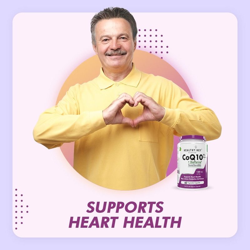 High Absorption CoQ10 with BioPerine,Support Heart Health - 60 veg Capsules - HealthyHey Nutrition