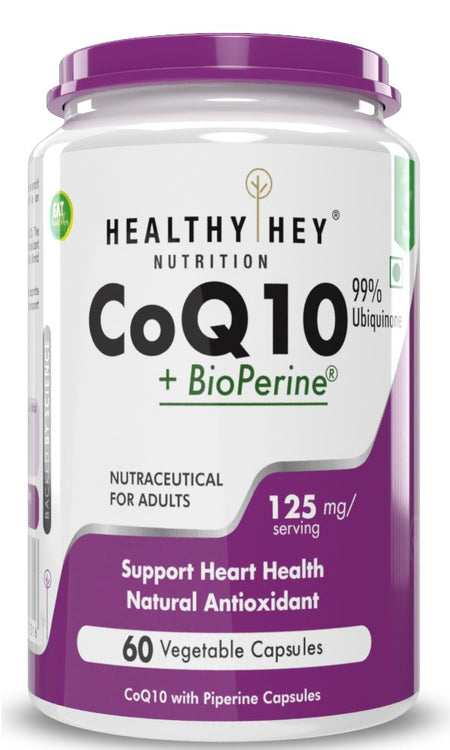 High Absorption CoQ10 with BioPerine,Support Heart Health - 60 veg Capsules - HealthyHey Nutrition