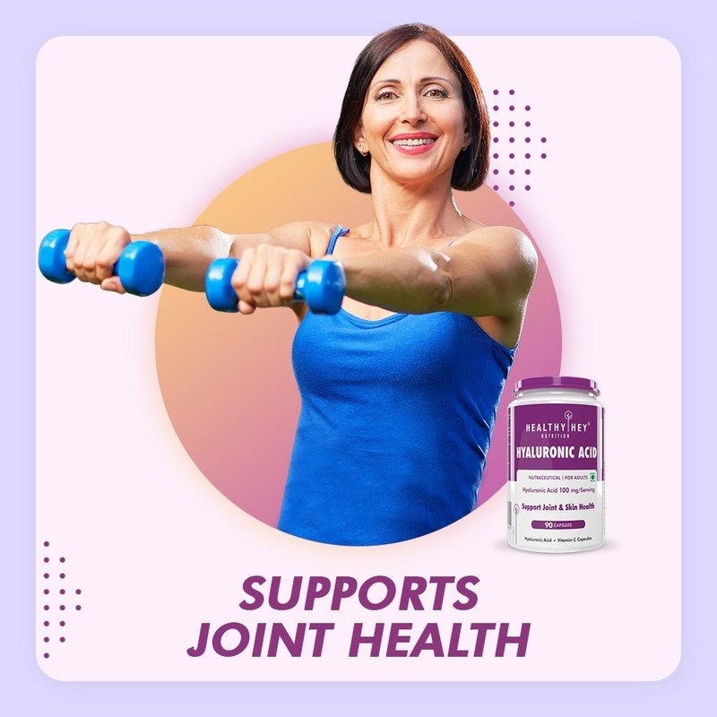 Hyaluronic Acid, Support joint & Skin Health 2X Plus Veg Capsules - 90 veg capsules - HealthyHey Nutrition