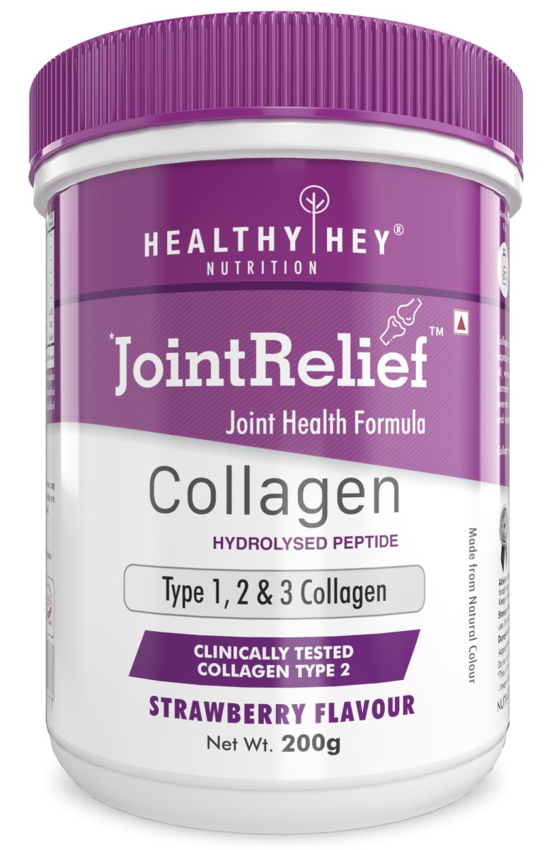JointRelief Collagen Peptide Type 1, 2 & 3 - Support Joint and Cartilage Health - 200g Powder (Cranberry) - HealthyHey Nutrition