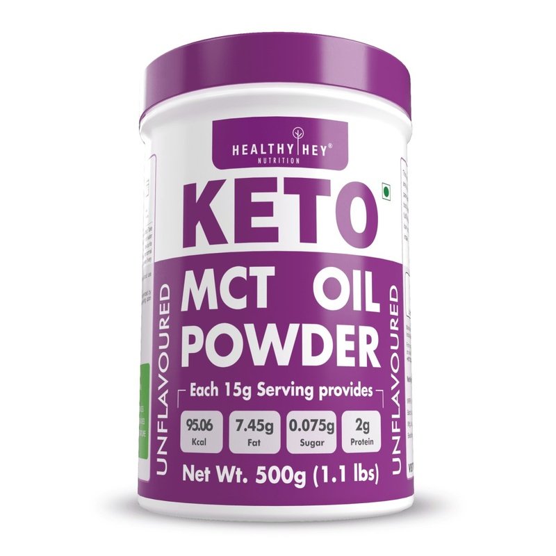 Keto MCT Oil Powder 500g - Clean Energy Boost, Non-Dairy Coffee Creamer - HealthyHey Nutrition