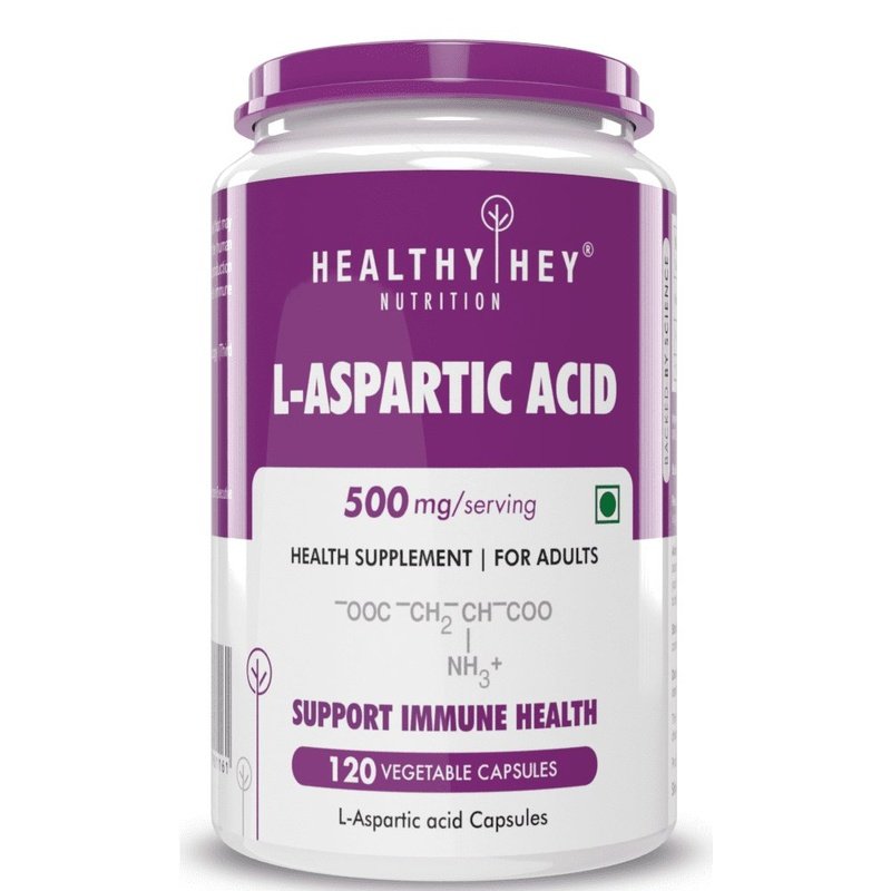 L-Aspartic Acid, Support Immune Health -120 veg capsules - HealthyHey Nutrition