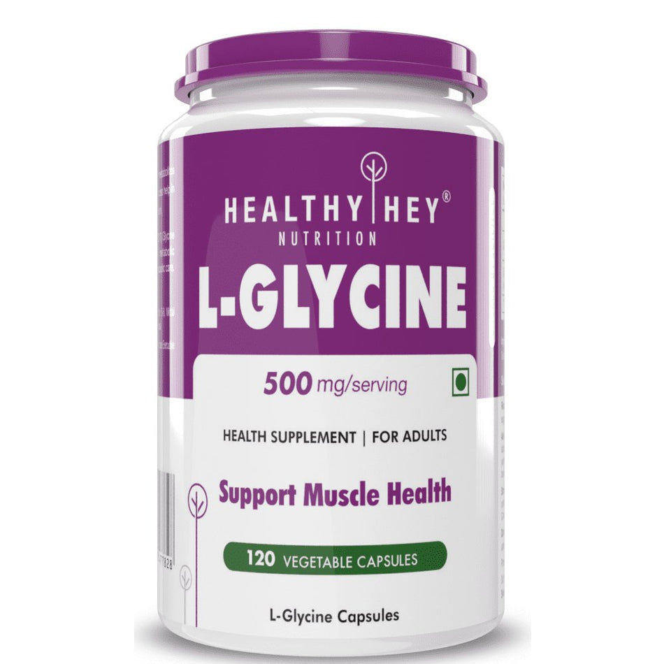 L- Glycine, Support Brain & Sleep Health 120 Veg Capsules - HealthyHey Nutrition