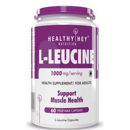 L-Leucine 1000mg | Muscle Building & Strengthening | 60 Veg Capsules - HealthyHey Nutrition
