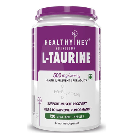 L-Taurine, Support Muscle recovery Amino, Acid Supplement -120 Veg Capsules - HealthyHey Nutrition