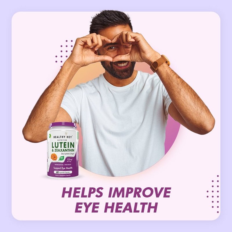 Lutein with Zeaxanthin, Support Eye Health -60 Veg. Capsules - HealthyHey Nutrition