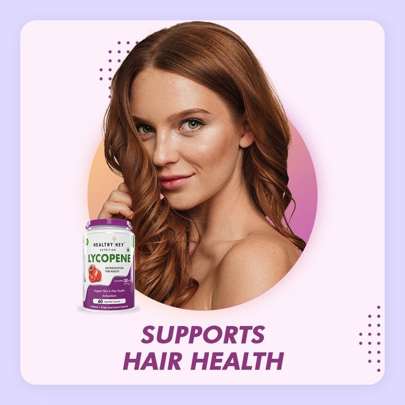Lycopene, Support skin & hair health 60 Veg Capsules - HealthyHey Nutrition