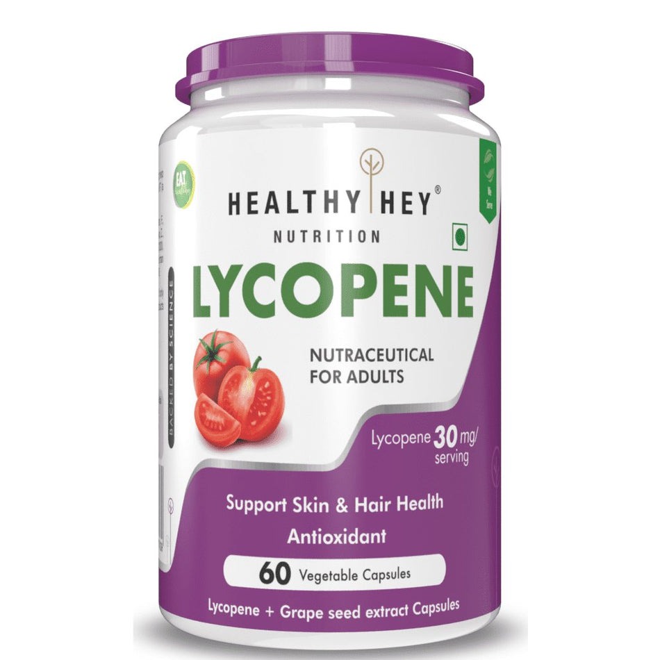 Lycopene, Support skin & hair health 60 Veg Capsules - HealthyHey Nutrition