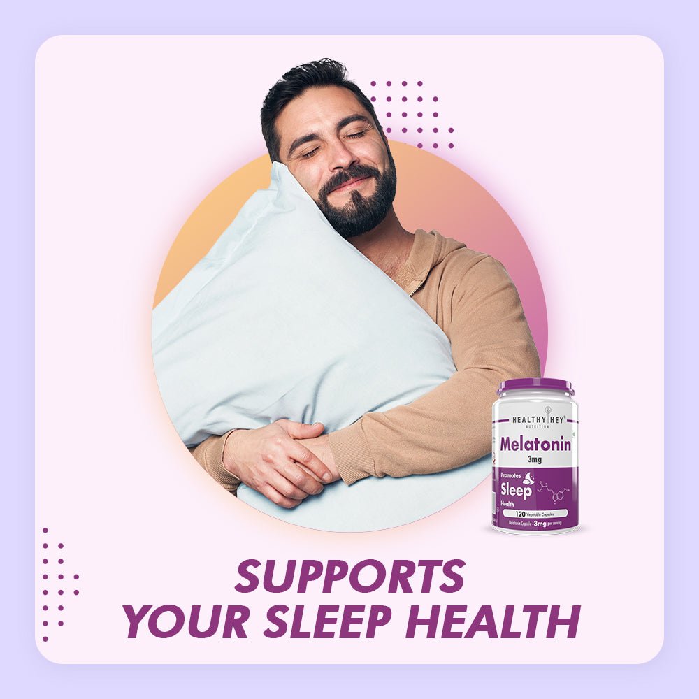 Melatonin, support healthy 120 veg capsules -Promotes Sleep and Relaxation - HealthyHey Nutrition