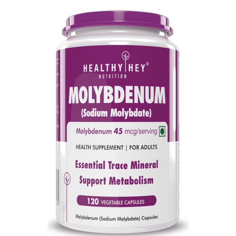 Molybdenum,Essential trace mineral - Trace Mineral Supplement for Liver Support and Detoxification of Environmental Toxins - 120 veg Capsules - HealthyHey Nutrition