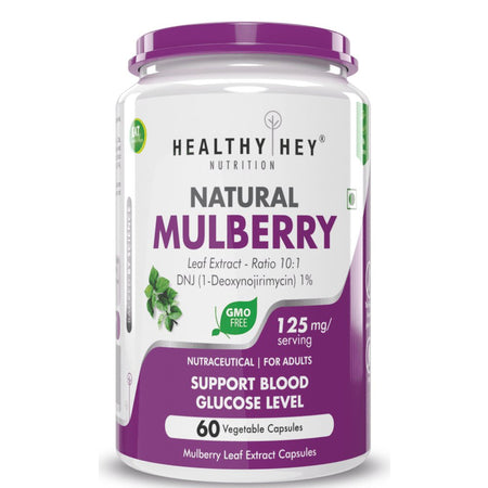 Mulberry leaf extract, Support Blood Glucose Level 60 veg. Capsules - HealthyHey Nutrition