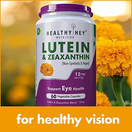 Natural Lutein, Support Eye Health 10mg with 2mg Zeaxanthin -60 Veg. Capsules - HealthyHey Nutrition