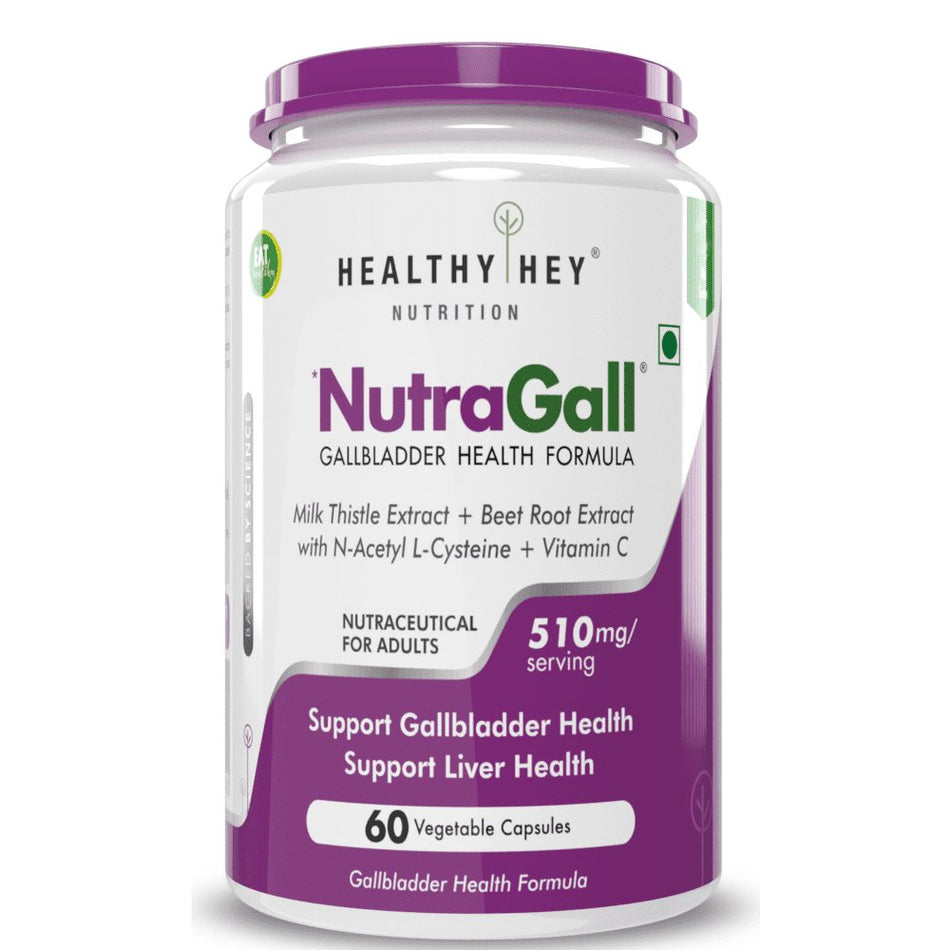NutraGall,Support Gallbladdder & support Liver Health- 60 veg Capsules - HealthyHey Nutrition