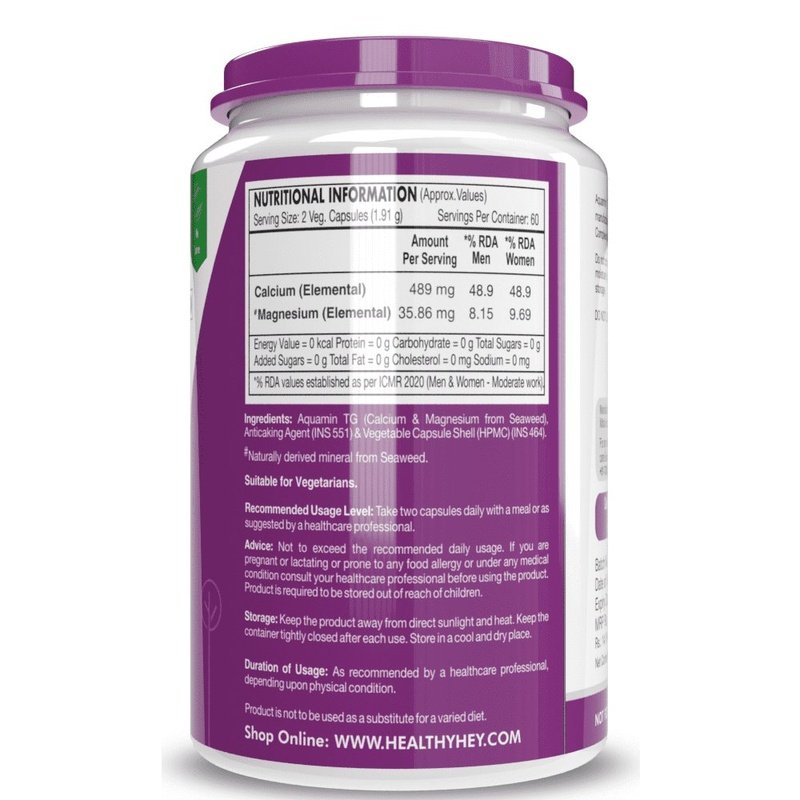 Ocean Calcium & Magnesium with Natural Trace Minerals 120 Veg. Capsules - HealthyHey Nutrition