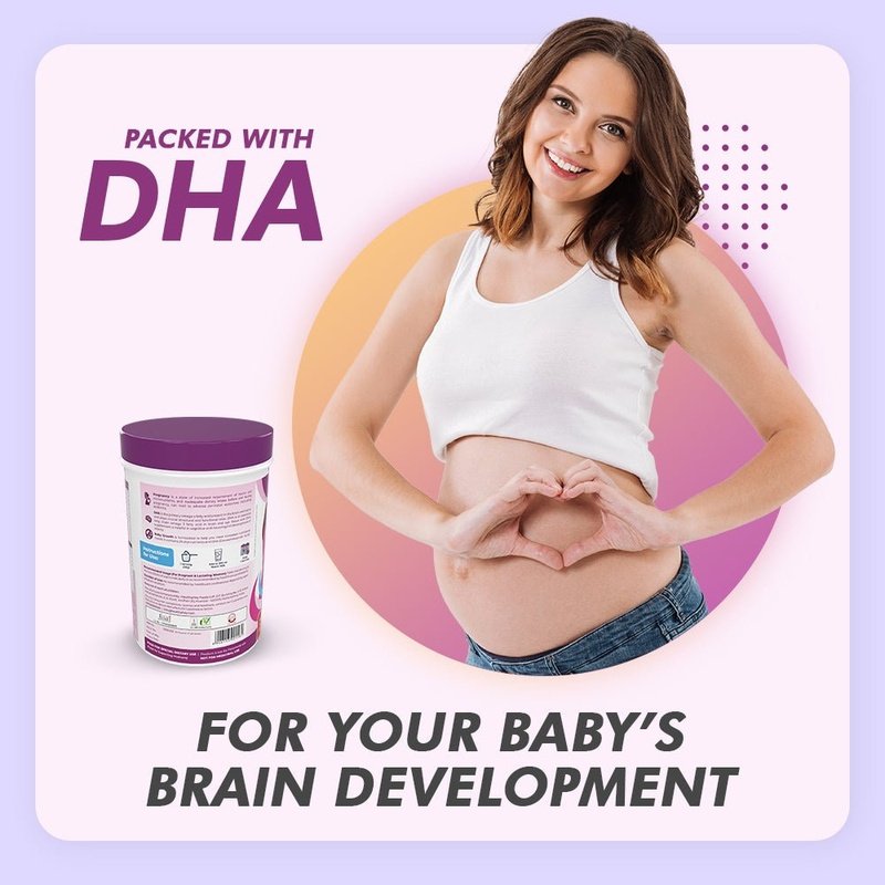 Prenatal Vitamin Supplement Shake for Expecting Mother - BabyGrowth - 200 gram - All Natural - Tastes Great- Vegetarian - High Protein - Prebiotics - HealthyHey Nutrition