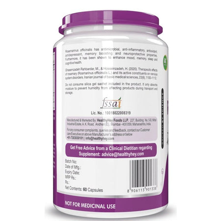 Rosemary Leaf Extract,Support Sleep & Cognitive Health 60 veg Capsules - HealthyHey Nutrition
