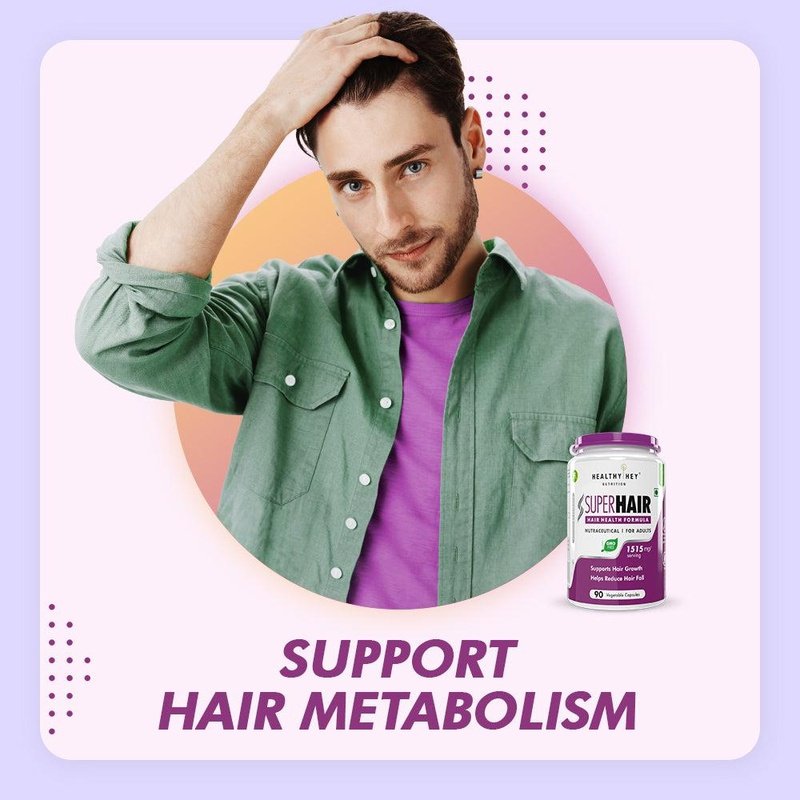 SuperHair, Supports Hair Growth Health Formula 90 Veg Capsules - HealthyHey Nutrition